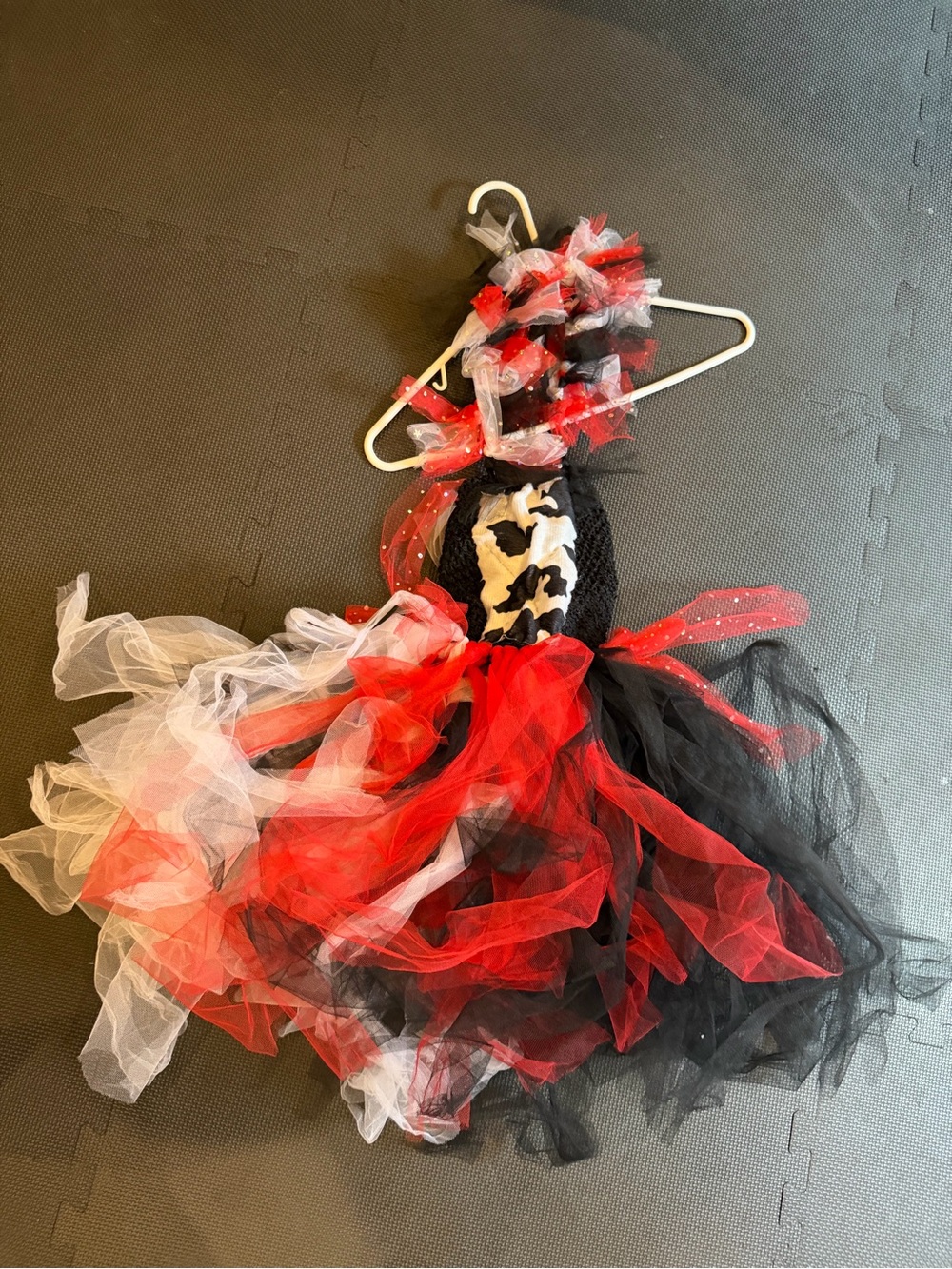 Kids Red, Black & White Tulle Costume Dress Cruella DeVil